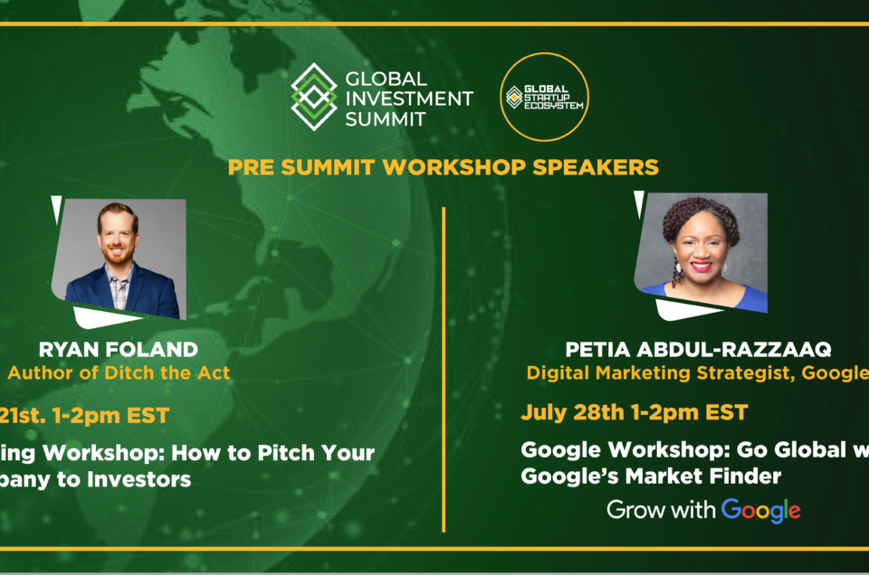 GSE Announces Pre Workshops for 2021 Global Investment Summit